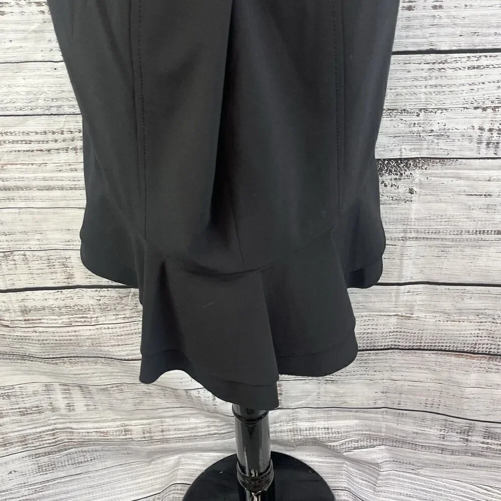 Express Design Studio Skirt sz 8 Classic Black Straight Knee Flared Back Career